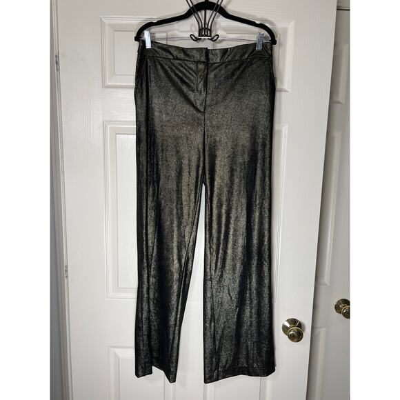 Joie x Revolve Gold Metallic Sparkle High Waist Wide Leg Size 12 Pant - Picture 1 of 7